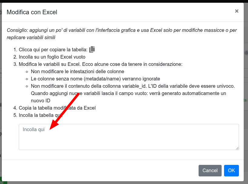 Paste from clipboard
