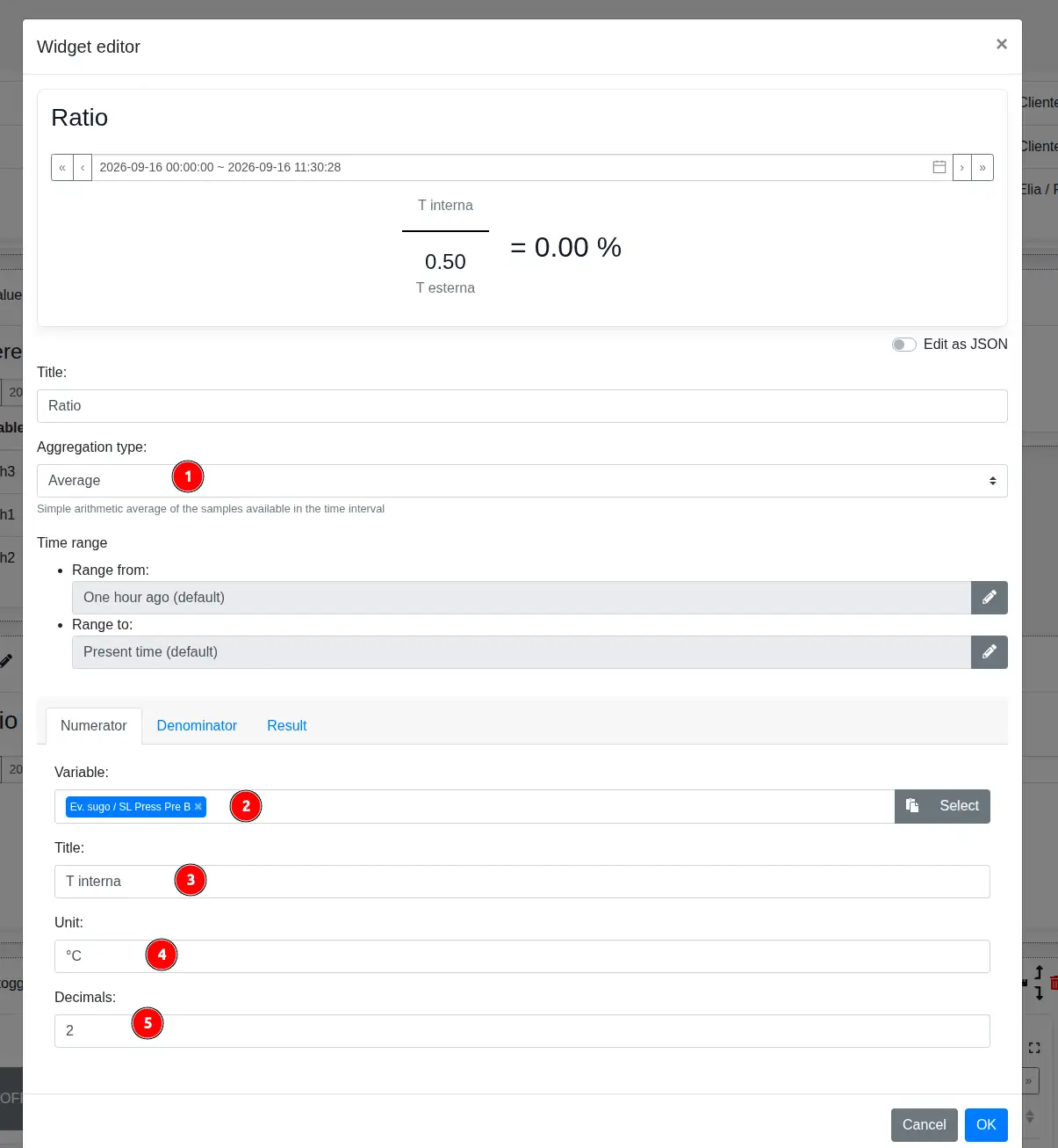 Ratio-specific settings Ratio-specific settings